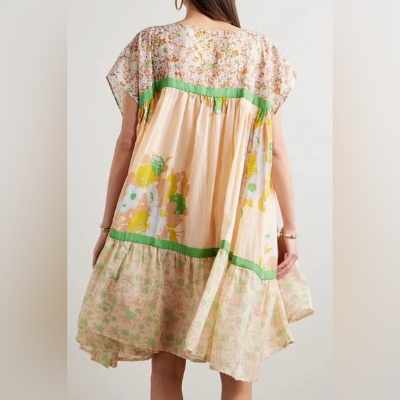 NEW Yvonne S Wind Cotton Floral Dress Sz L Net-a-Porter FLOWER FIELD LIGHT PEACH - Picture 2 of 10